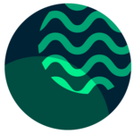 Green circle icon with light green waves