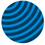 Dark blue circle with lighter blue lines